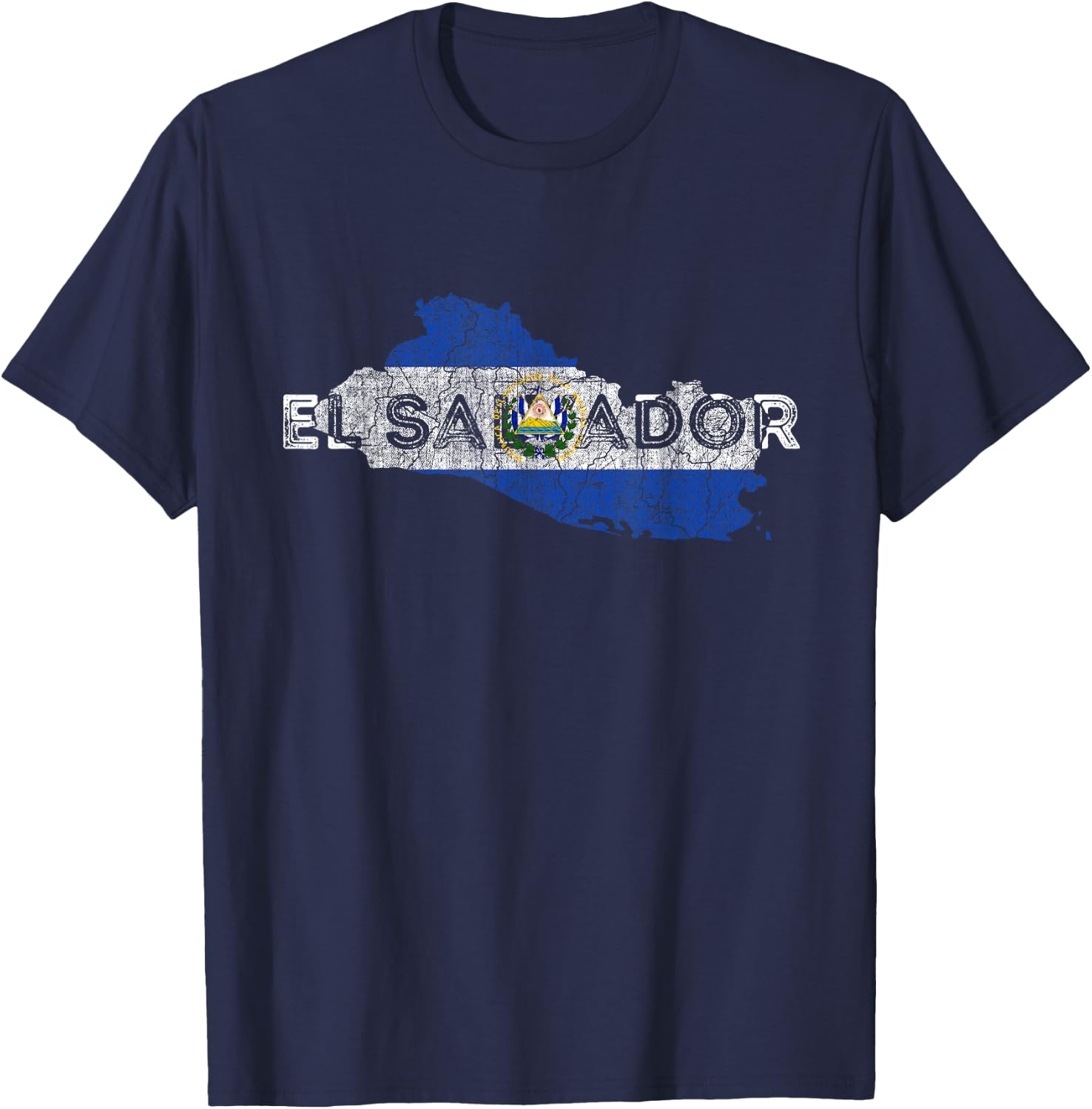 Salvadoran Map and Flag - Desperate El Salvador T-Shirt - T-Shirt | Navy