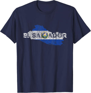 Salvadoran Map and Flag - Desperate El Salvador T-Shirt - T-Shirt | Navy
