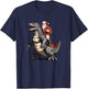Santa Riding The Japanese Monster Kaiju for Christmas T-Shirt - T-Shirt | Navy
