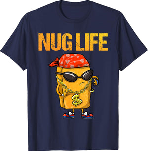 Cool Chicken Nugget Art For Boys Kids Chicken Nugget Lover T-Shirt - T-Shirt | Navy