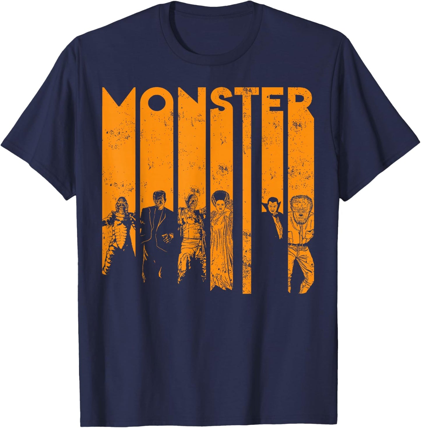 Universal Monsters Letter Group Shot T-Shirt - T-Shirt | Navy