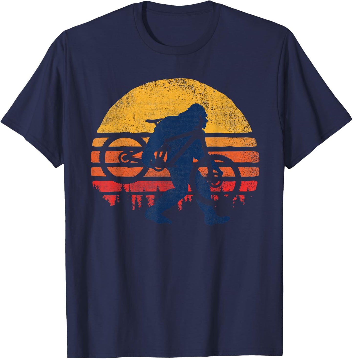 Bigfoot Bike - Funny MTB Graphic T-Shirt - T-Shirt | Navy