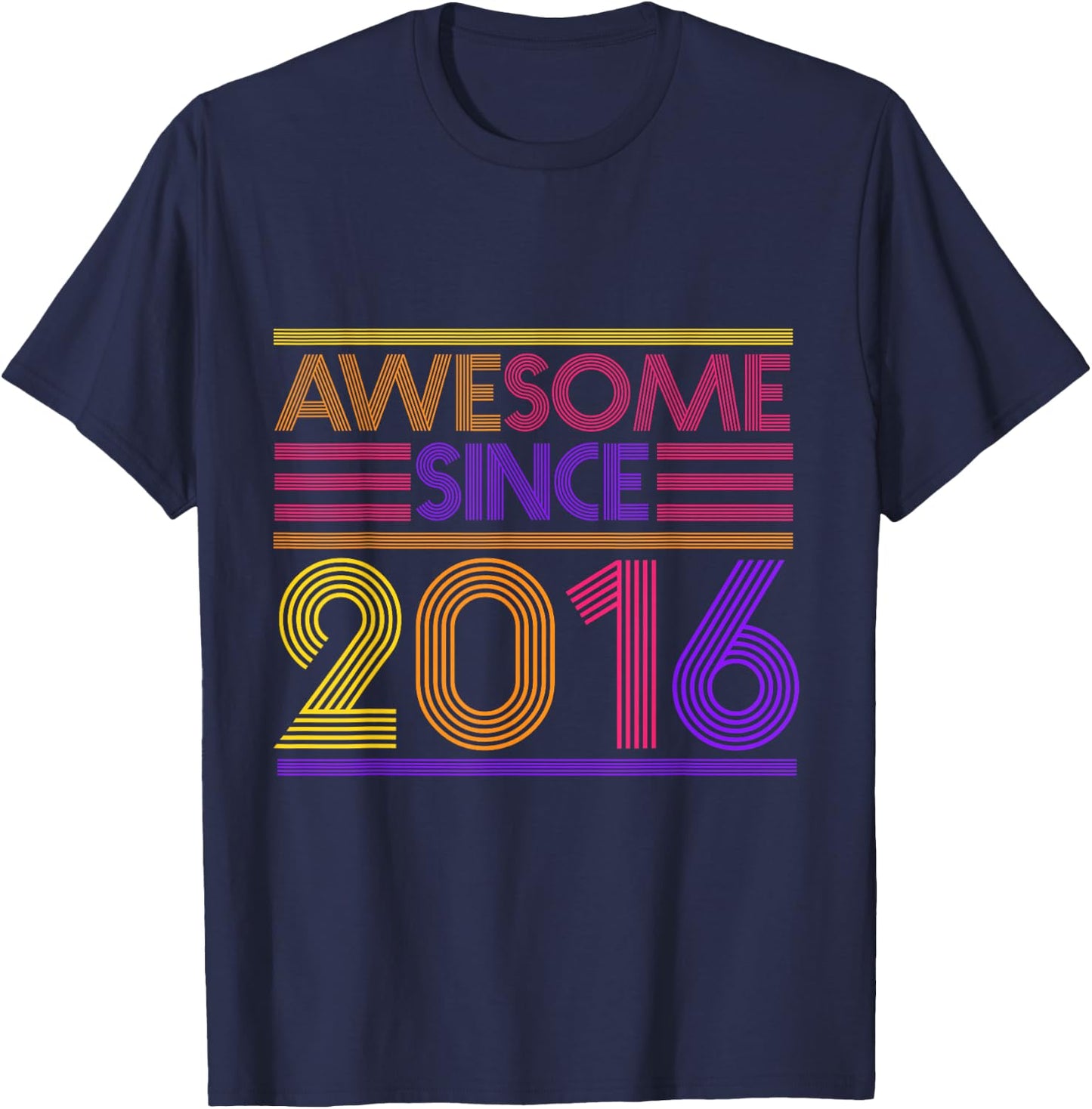 6th Birthday Gifts Boys Girls - Awesome Since 2016 T-Shirt - T-Shirt | Navy
