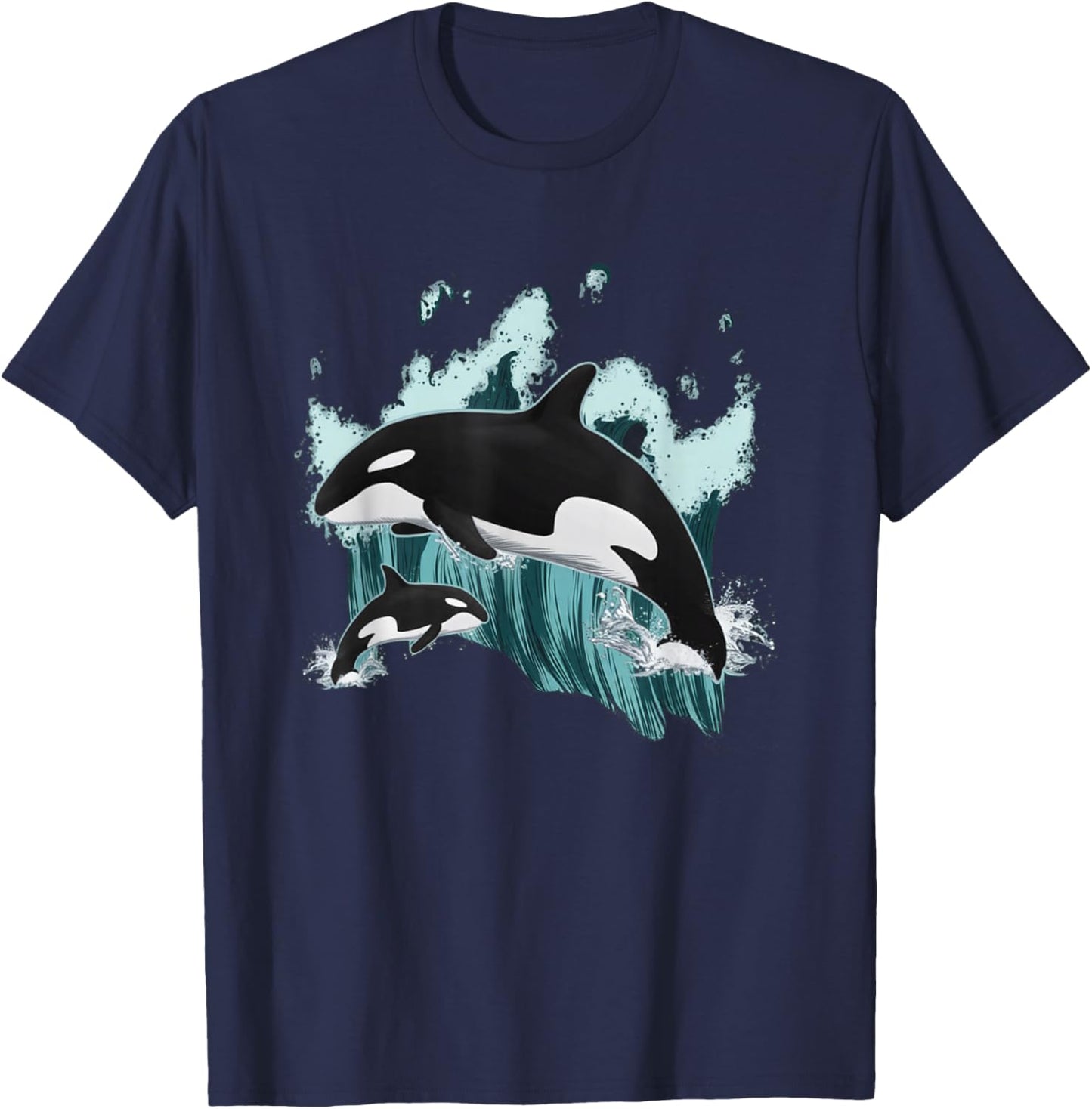 Orca Killer Whale Ocean Men Boys Kids Orca T-Shirt - T-Shirt | Navy