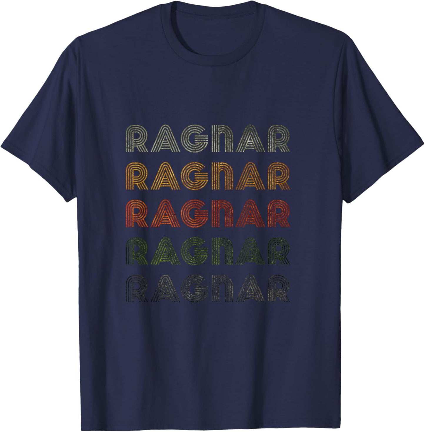 Love Heart Ragnar Grunge Vintage Style Black Ragnar T-Shirt - T-Shirt | Navy