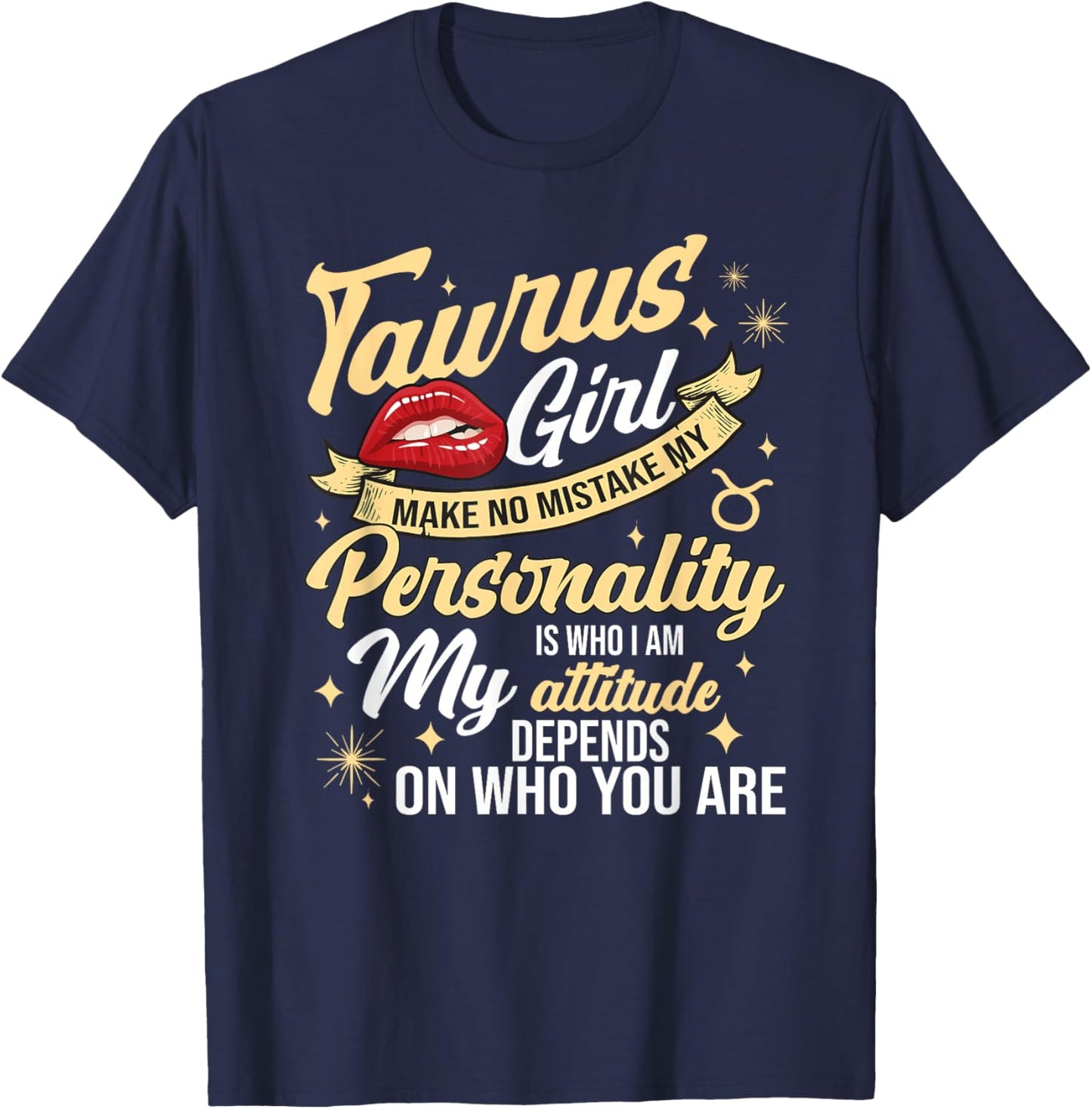 Taurus Girl Horoscope April & May Birthday Zodiac Sign T-Shirt - T-Shirt | Navy