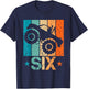 6th Monster Truck Birthday 6 Year Old 6yr Boys Birthday T-Shirt - T-Shirt | Navy