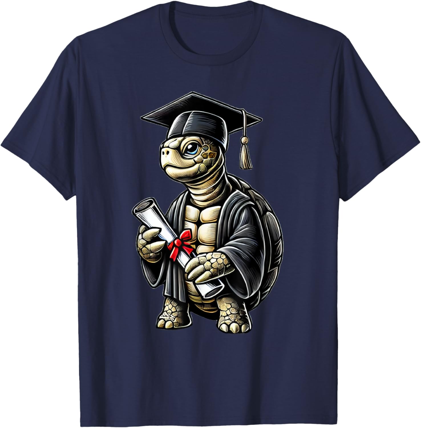 Cute Turtle Graduation T-Shirt - T-Shirt | Navy