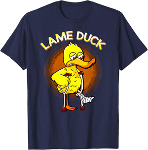 Funny Lame Duck Cute Duck on Crutches Get Well T-Shirt - T-Shirt | Navy