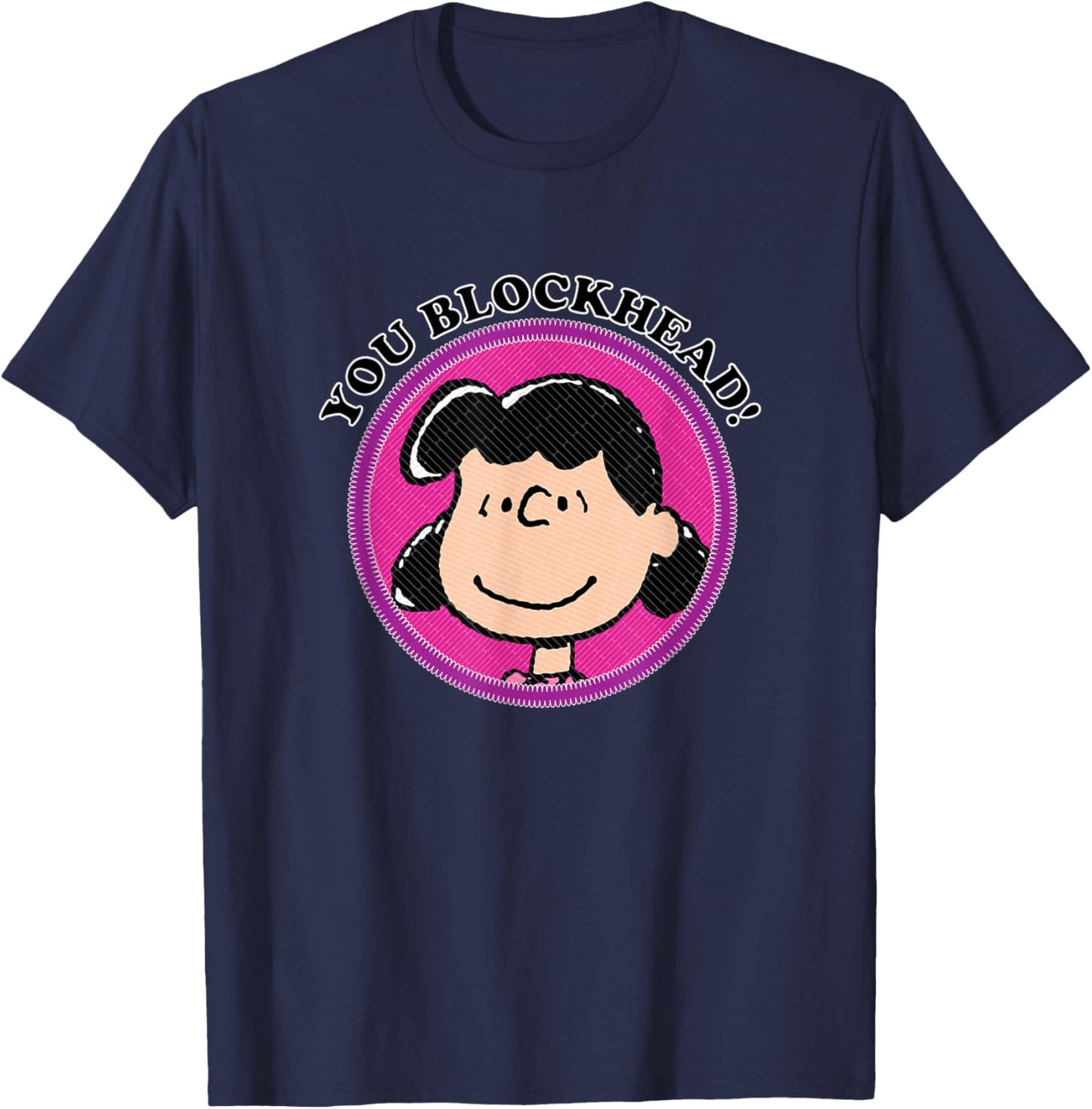 Peanuts You Blockhead Lucy Badge T-Shirt - T-Shirt | Navy