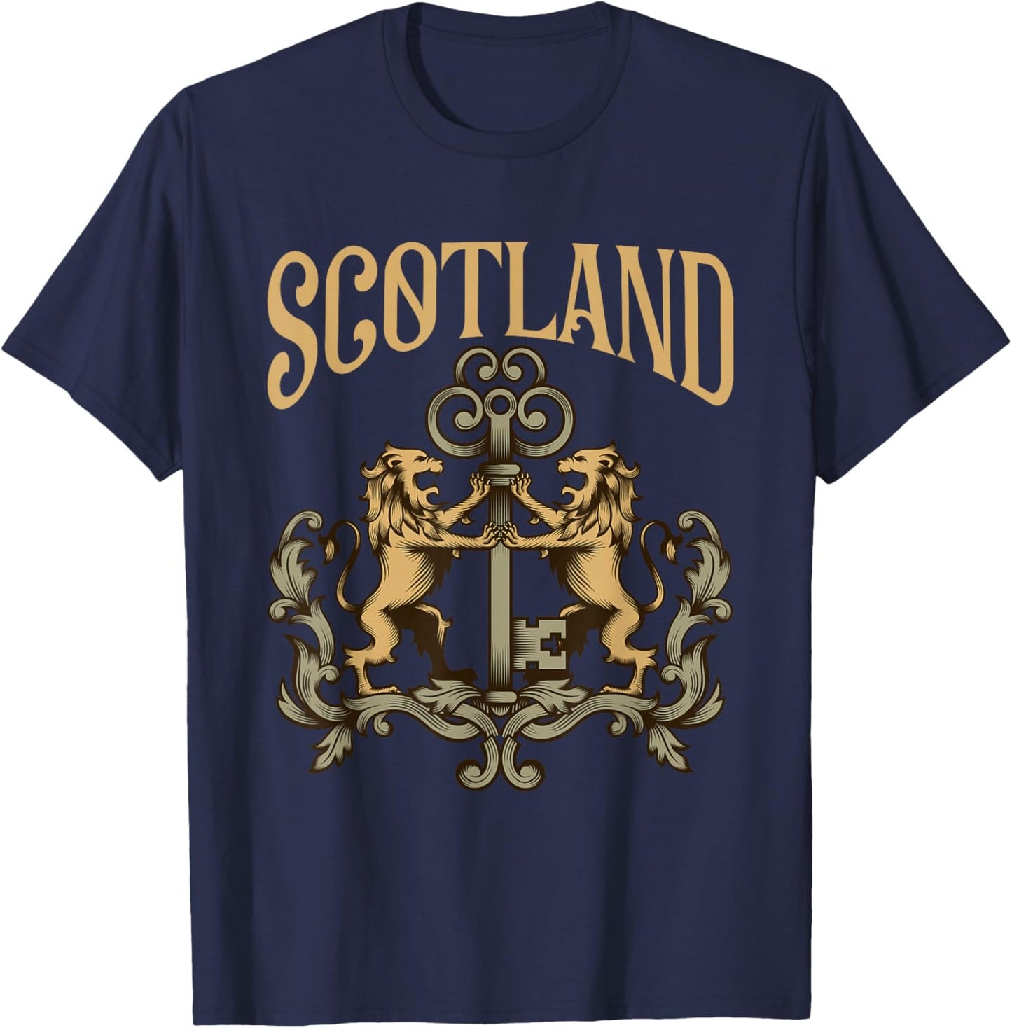 Flag Of Scotland Lion Vintage Heraldry Scottish Pride T-Shirt - T-Shirt | Navy