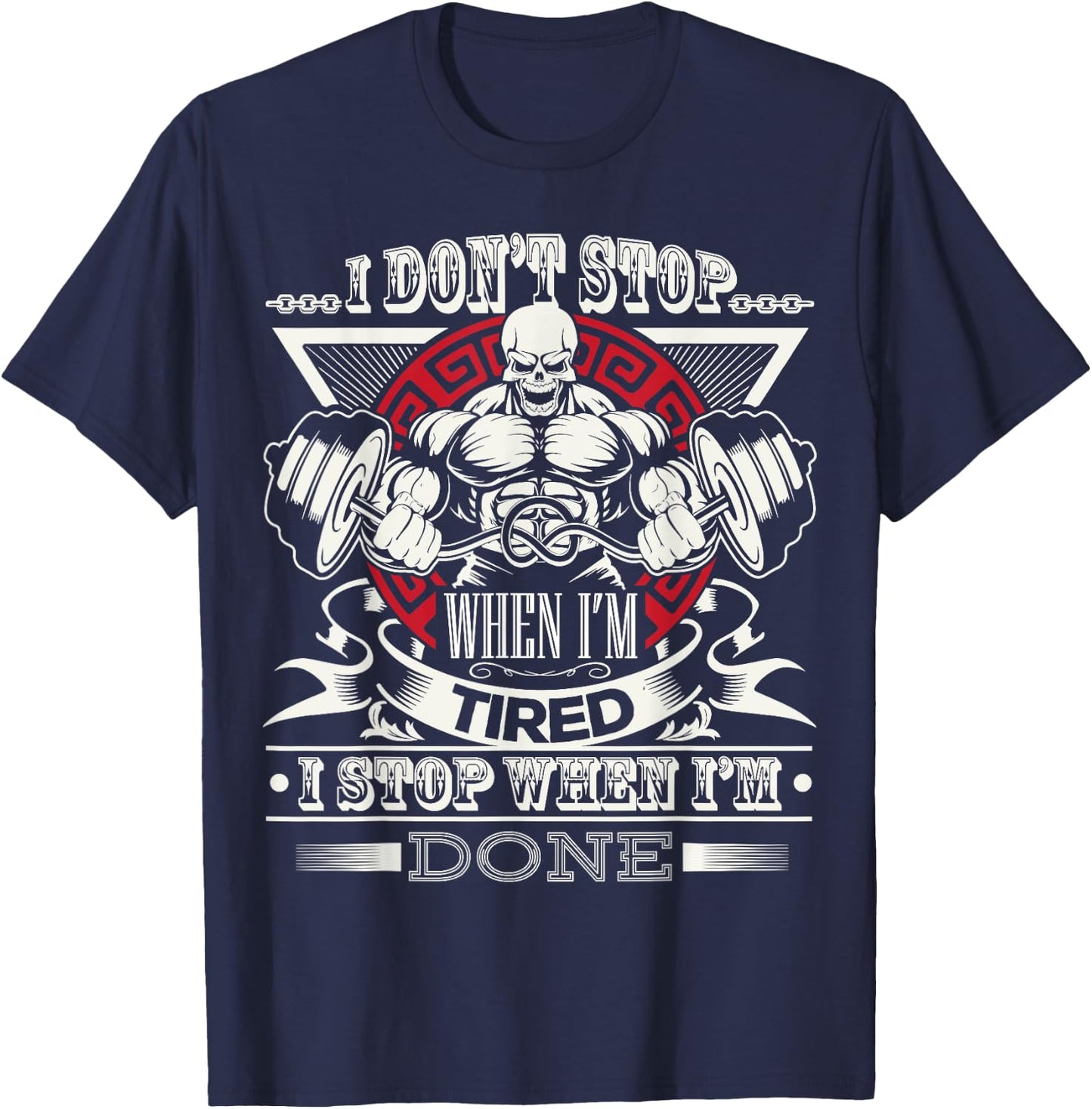 Fitness Motivational Gym Workout Bodybuilding Bodybuilder T-Shirt - T-Shirt | Navy