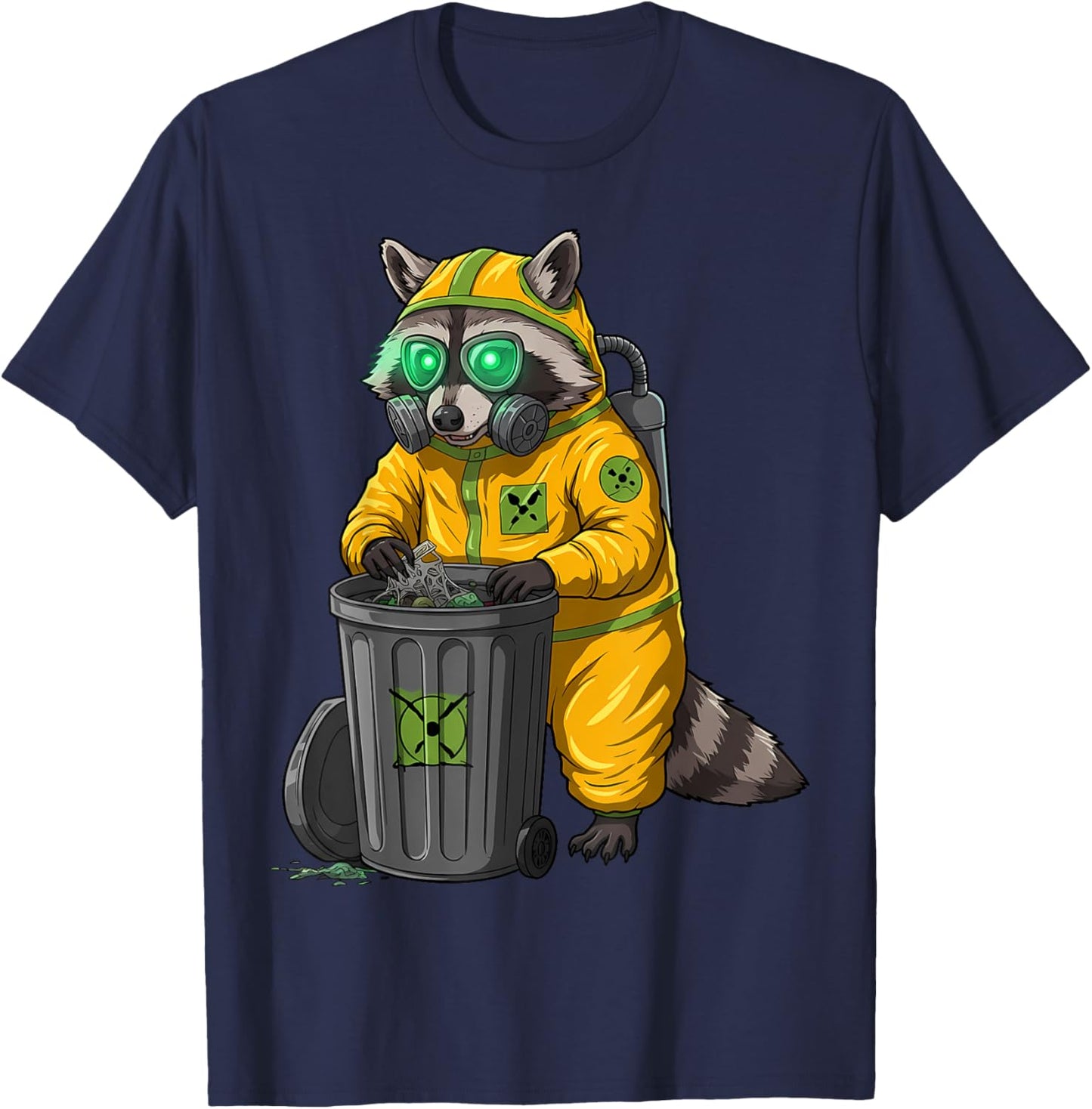 Hazmat Raccoon Halloween Trash Panda T-Shirt - T-Shirt | Navy