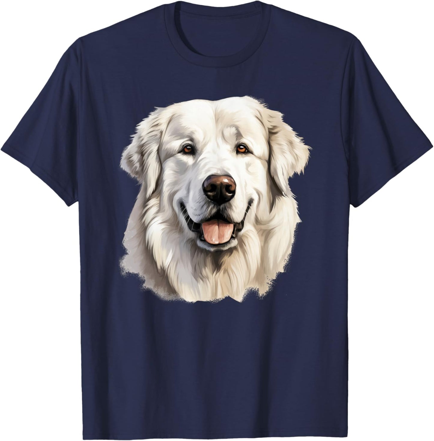 Great Pyrenees Dog Portrait T-Shirt - T-Shirt | Navy