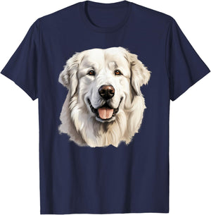 Great Pyrenees Dog Portrait T-Shirt - T-Shirt | Navy