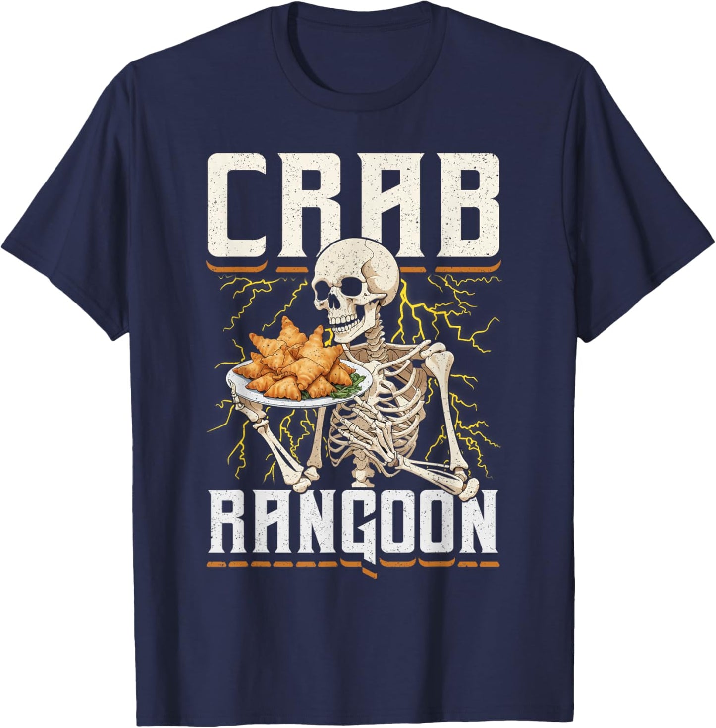 Crab Rangoon Skeleton Funny Chinese Food Costume T-Shirt - T-Shirt | Navy