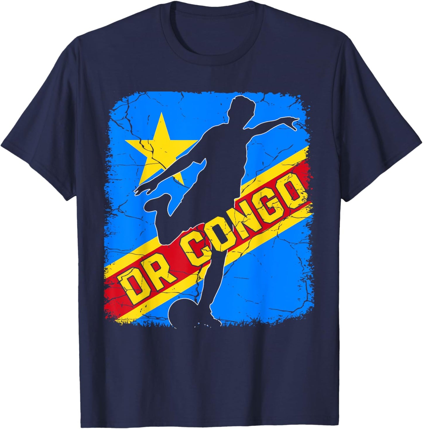 DR Congo Soccer Team DR Congo Flag Jersey Football Fans T-Shirt - T-Shirt | Navy