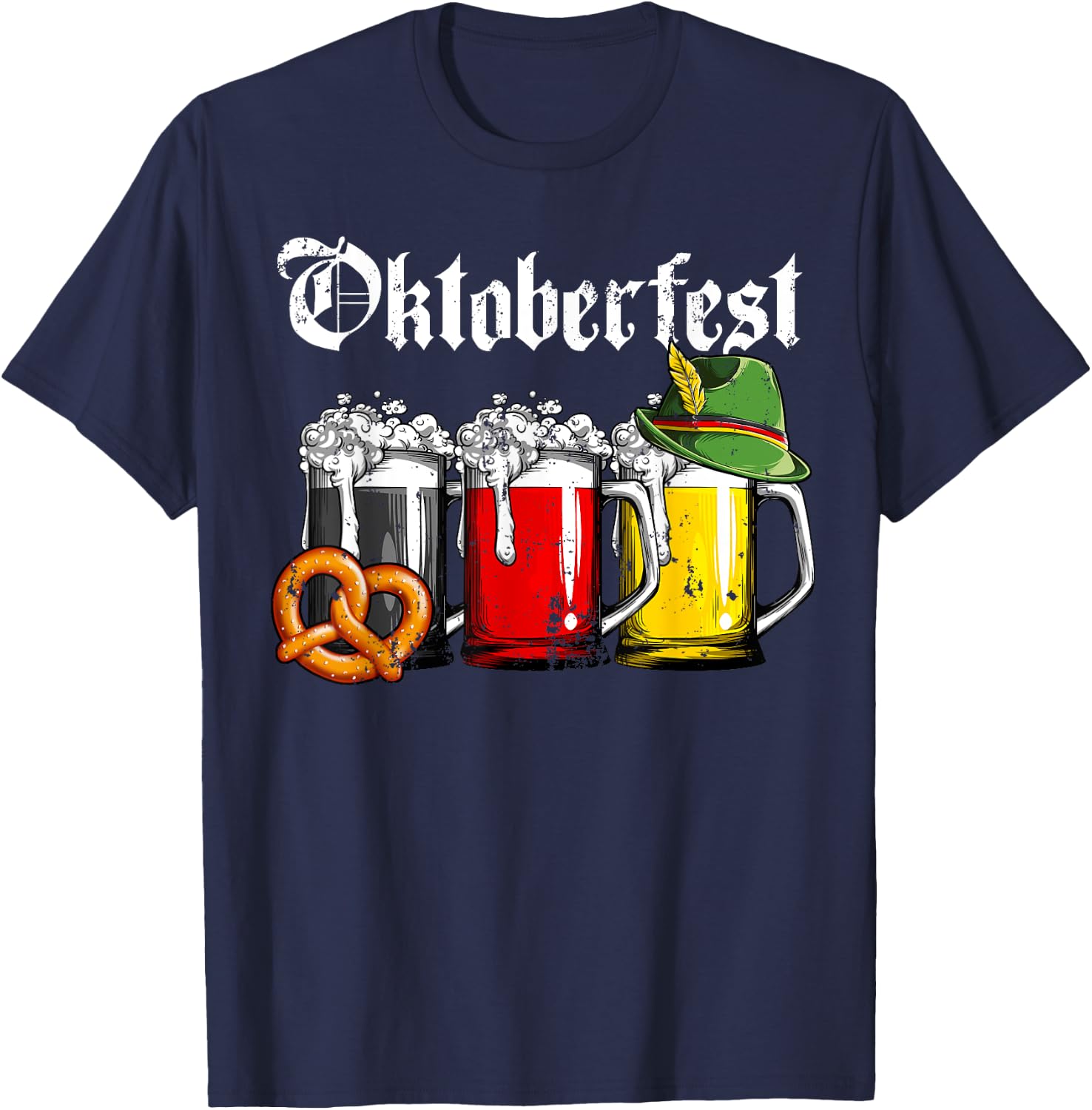 Oktoberfest Beer German Flag Clothing Men Women Drinking Mug T-Shirt - T-Shirt | Navy
