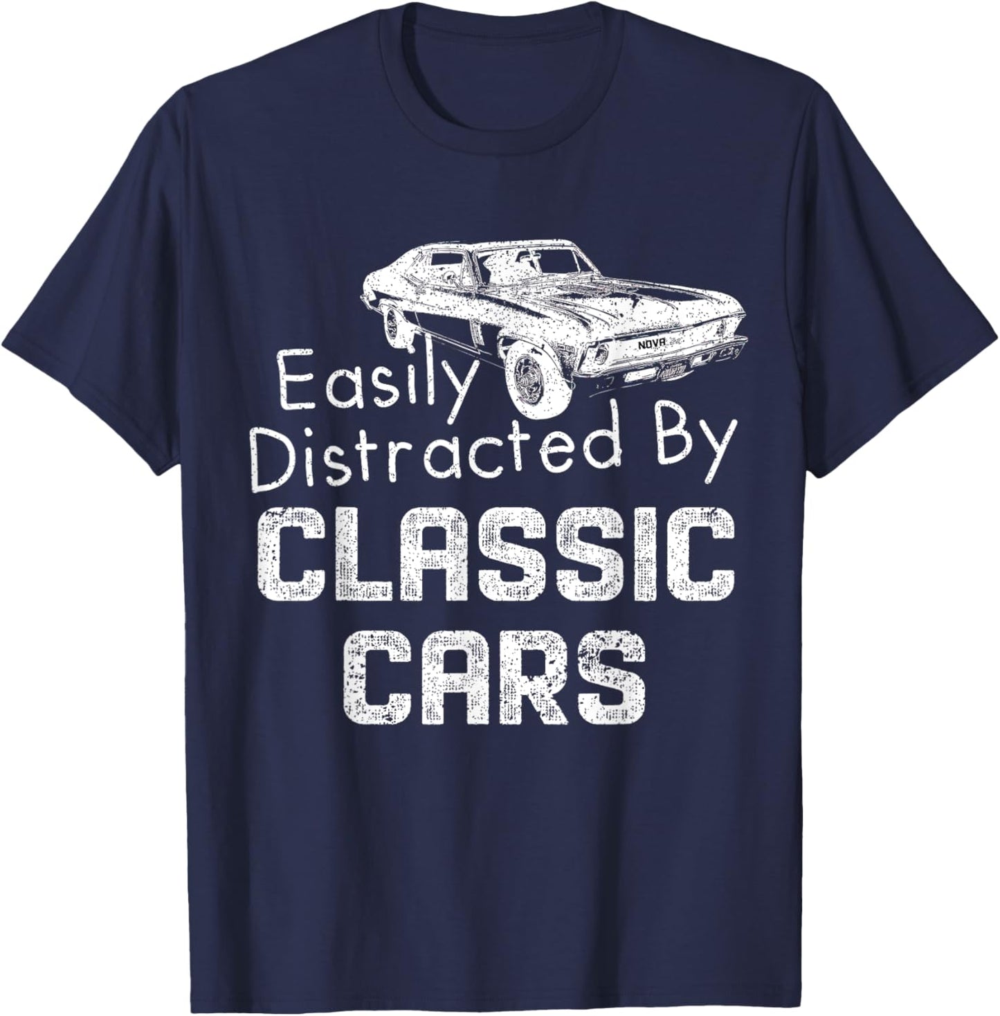 Still plays with cars 1969 1972 71 66 63 70 74 67 nova car T-Shirt - T-Shirt | Navy