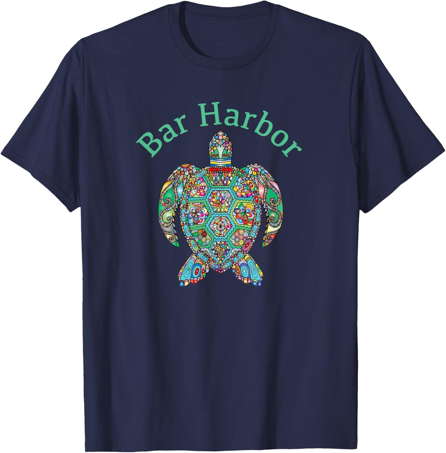 Bar Harbor Tribal Turtle Gift T-Shirt - T-Shirt | Navy