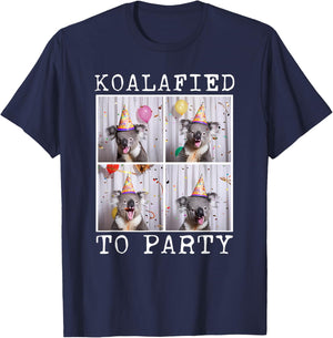 Koala Birthday Australian Animal Koalafied To Party T-Shirt - T-Shirt | Navy