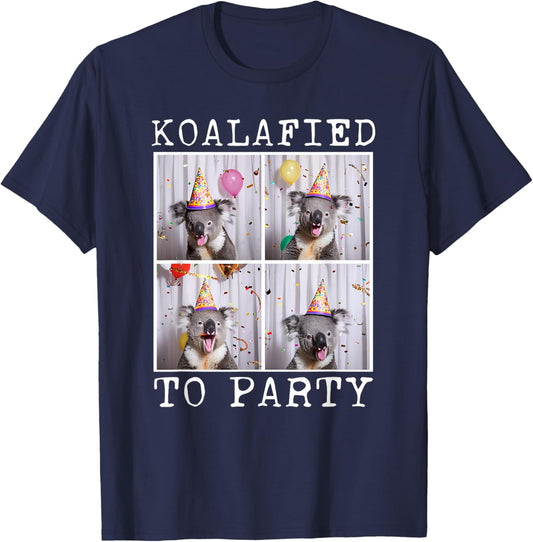 Koala Birthday Australian Animal Koalafied To Party T-Shirt - T-Shirt | Navy