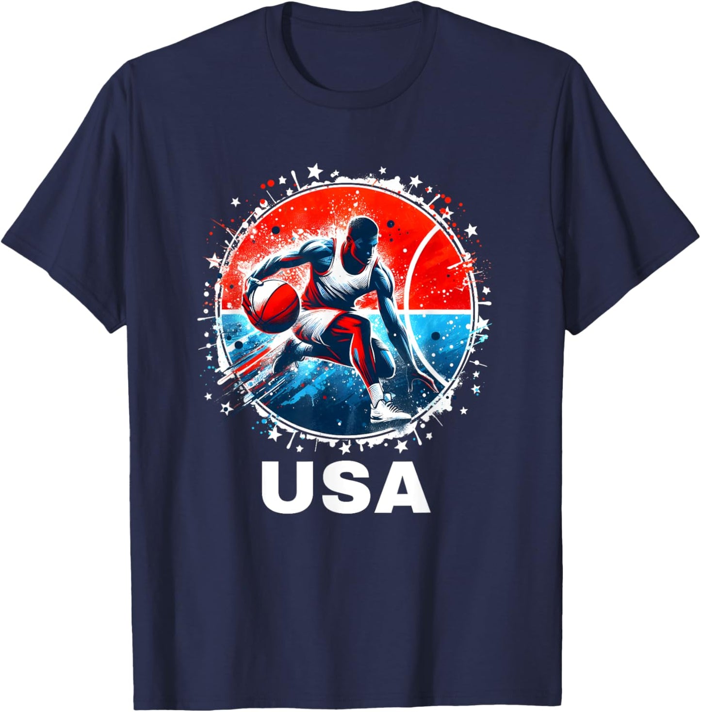 Basketball USA Team Men Women Kids Basketball Apparel USA T-Shirt - T-Shirt | Navy