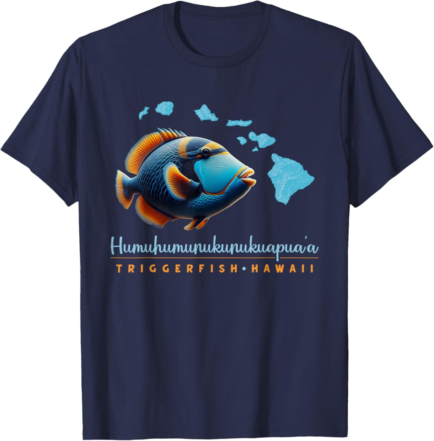 Humuhumunukunukuapua'a Triggerfish Hawaii Hawaiian Fish T-Shirt - T-Shirt | Navy