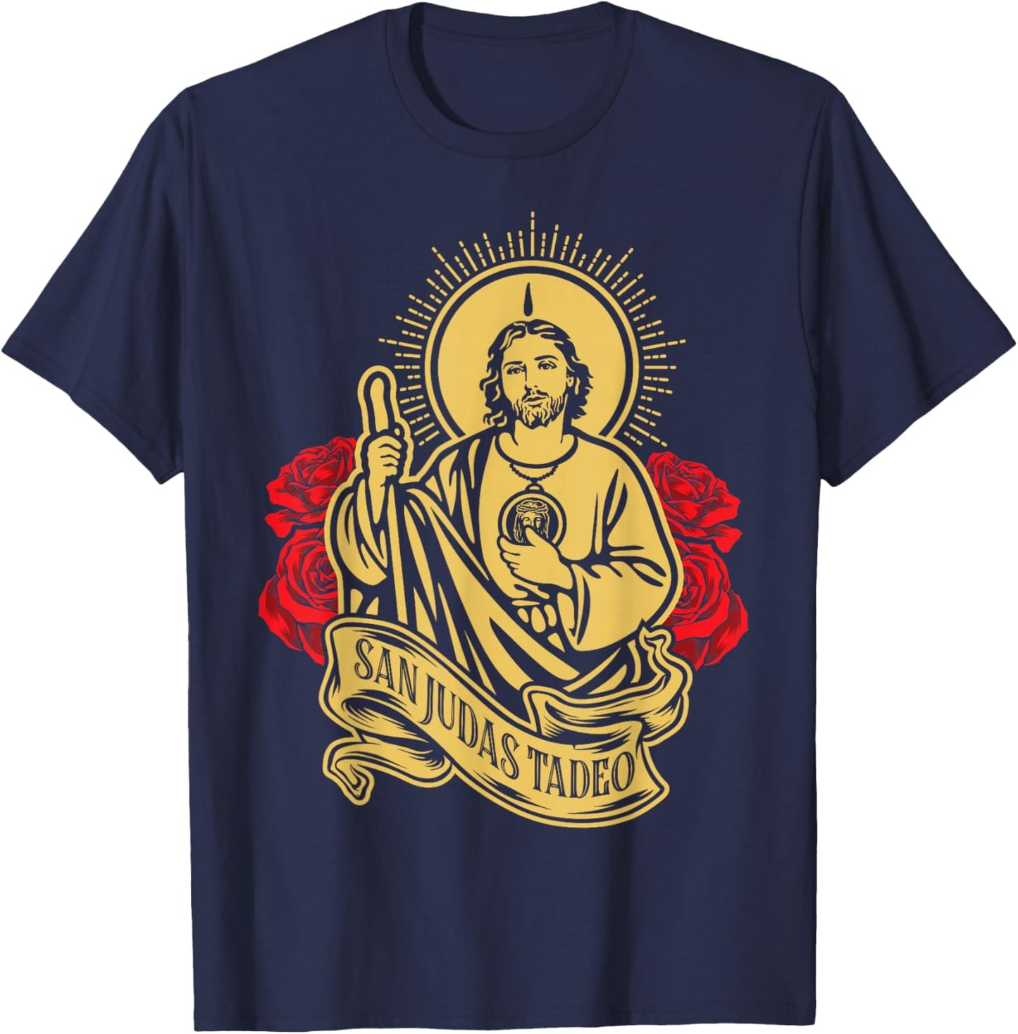 San Judas Tadeo Siempre A Mi Lado Spanish Jesus T-Shirt - T-Shirt | Navy