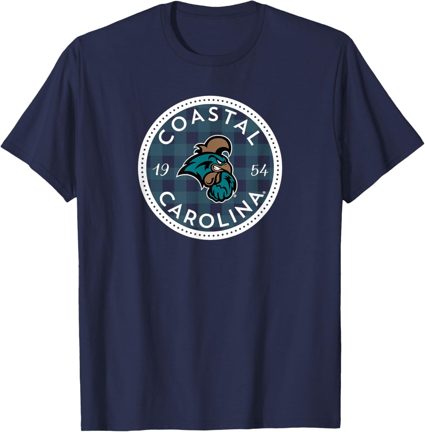 Coastal Carolina University CCU Checkered T-Shirt - T-Shirt | Navy