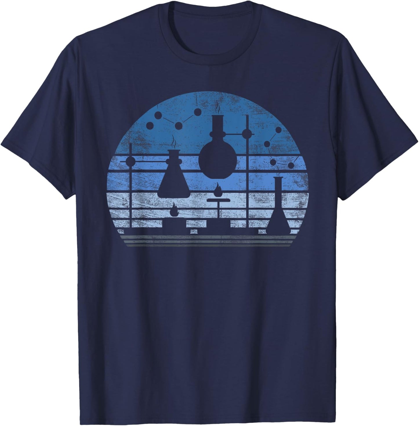 Chemist Scientist Gift Funny Retro Test Tube Flask Chemistry T-Shirt - T-Shirt | Navy