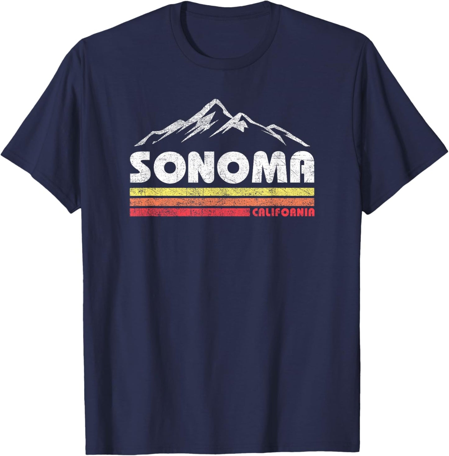 Vintage Sonoma California Souvenir Retro Mountain T-Shirt - T-Shirt | Navy