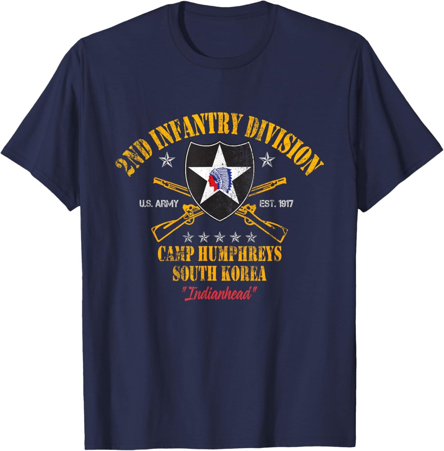 2nd Infantry Division Camp Humphreys South Korea Veteran T-Shirt - T-Shirt | Navy