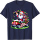Santa Claus Golf Cart Merry Christmas Festive Xmas Holiday T-Shirt - T-Shirt | Navy