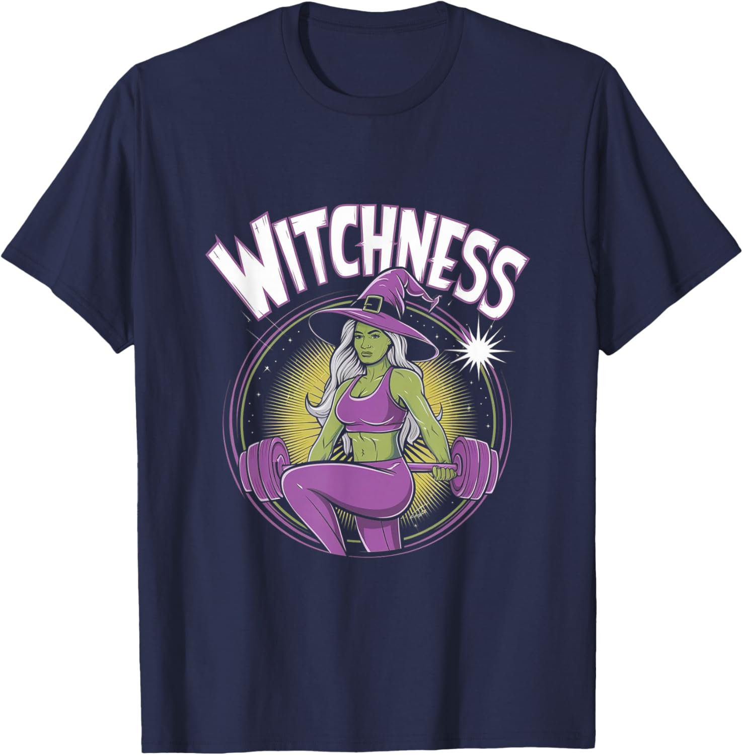 Witchness - Funny Fitness Halloween Pun Costume Gym T-Shirt - T-Shirt | Navy