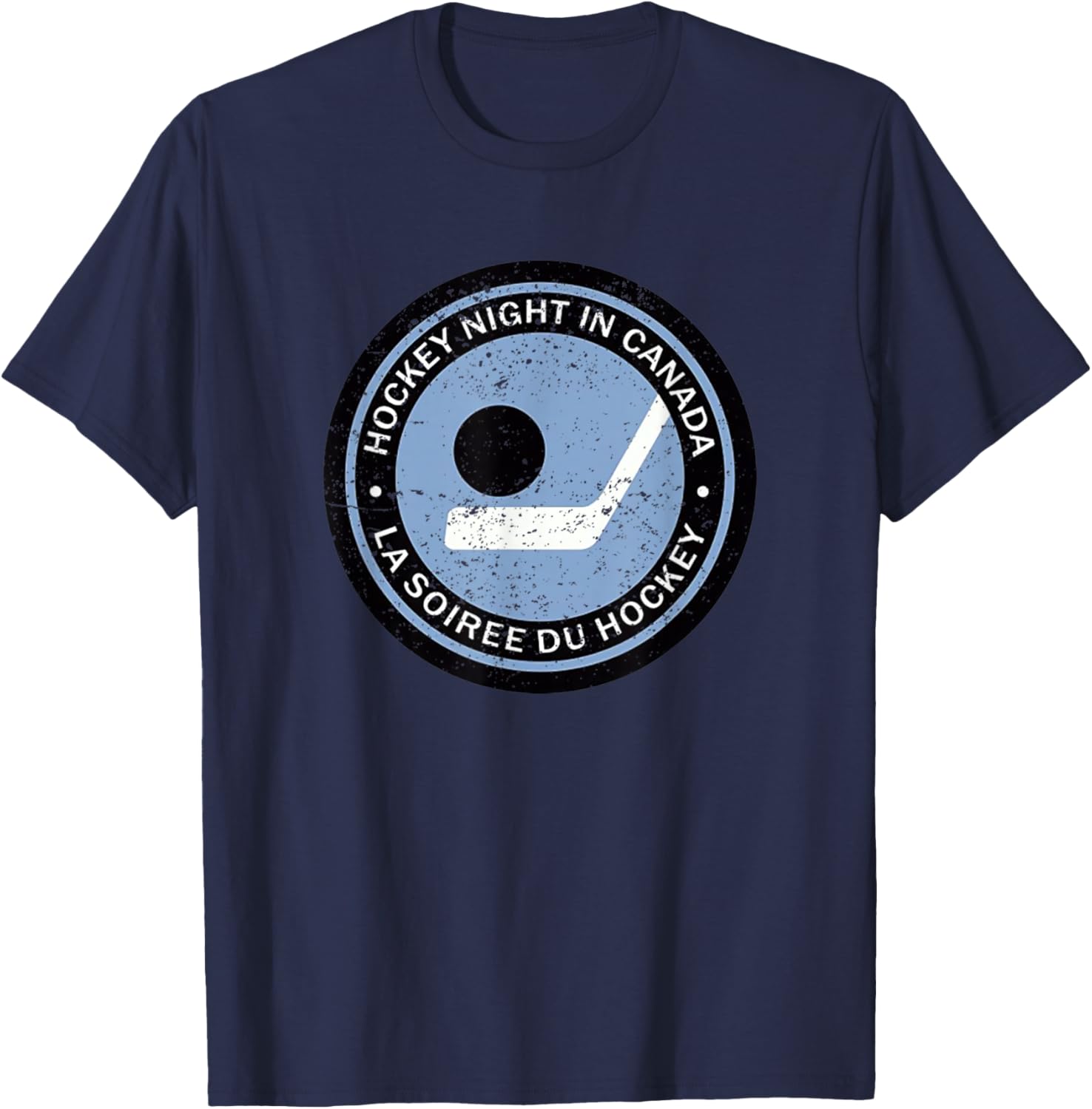 Vintage Retro Hockey Night in Canada Hockey Player Team T-Shirt - T-Shirt | Navy