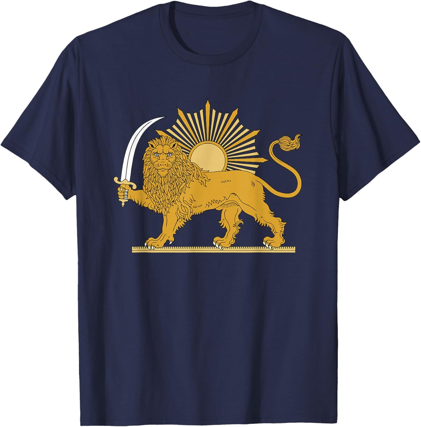 Persian Lion and Sun Pahlavi Dynasty - Shir o Khorshid T-Shirt - T-Shirt | Navy