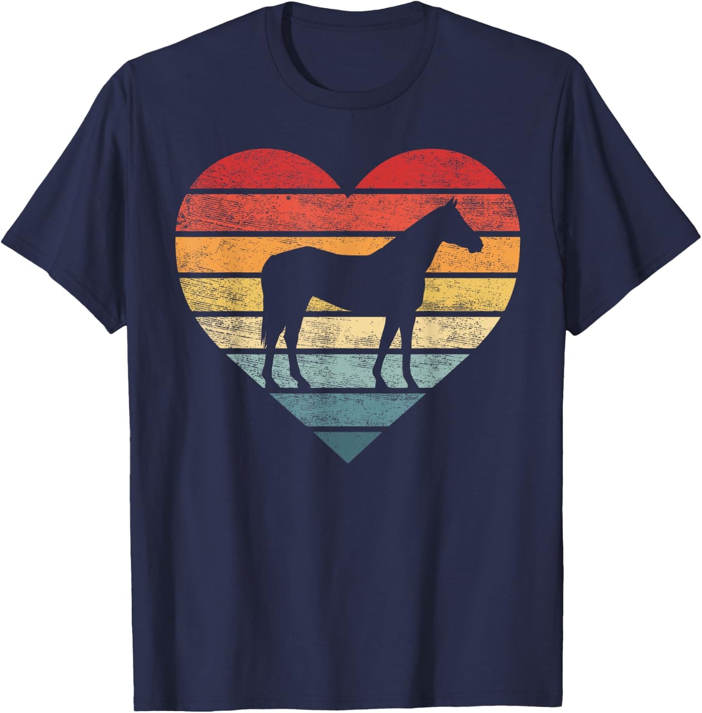 Horse Lover Gifts Horseback Riding Equestrian Retro Vintage T-Shirt - T-Shirt | Navy