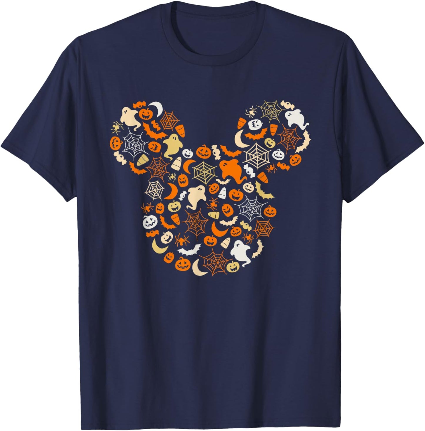 Disney Mickey Mouse Halloween Ghosts Pumpkins Spiders Small T-Shirt - T-Shirt | Navy