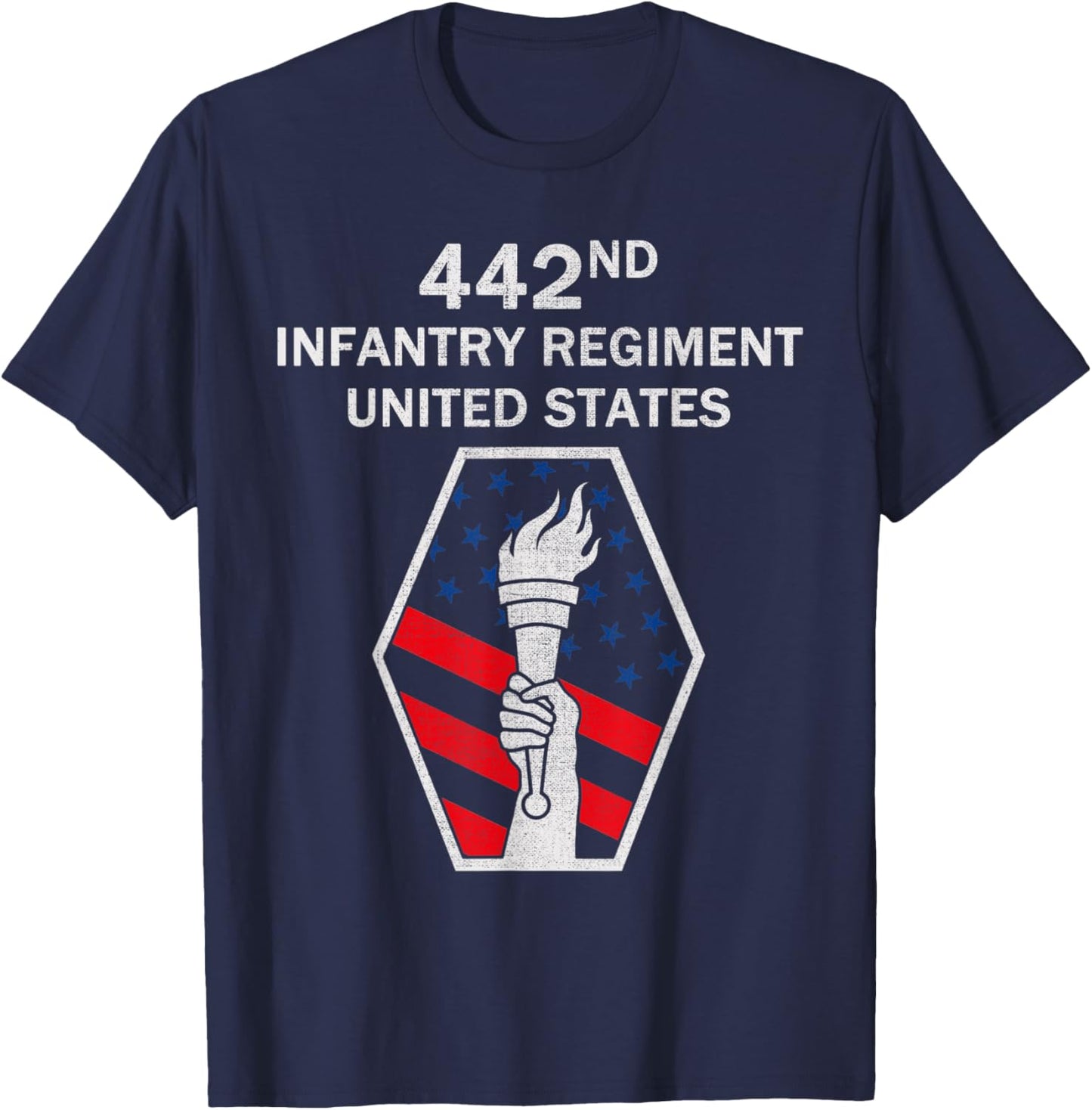 442nd Infantry US Military Combat Infantryman WWII Veteran T-Shirt - T-Shirt | Navy
