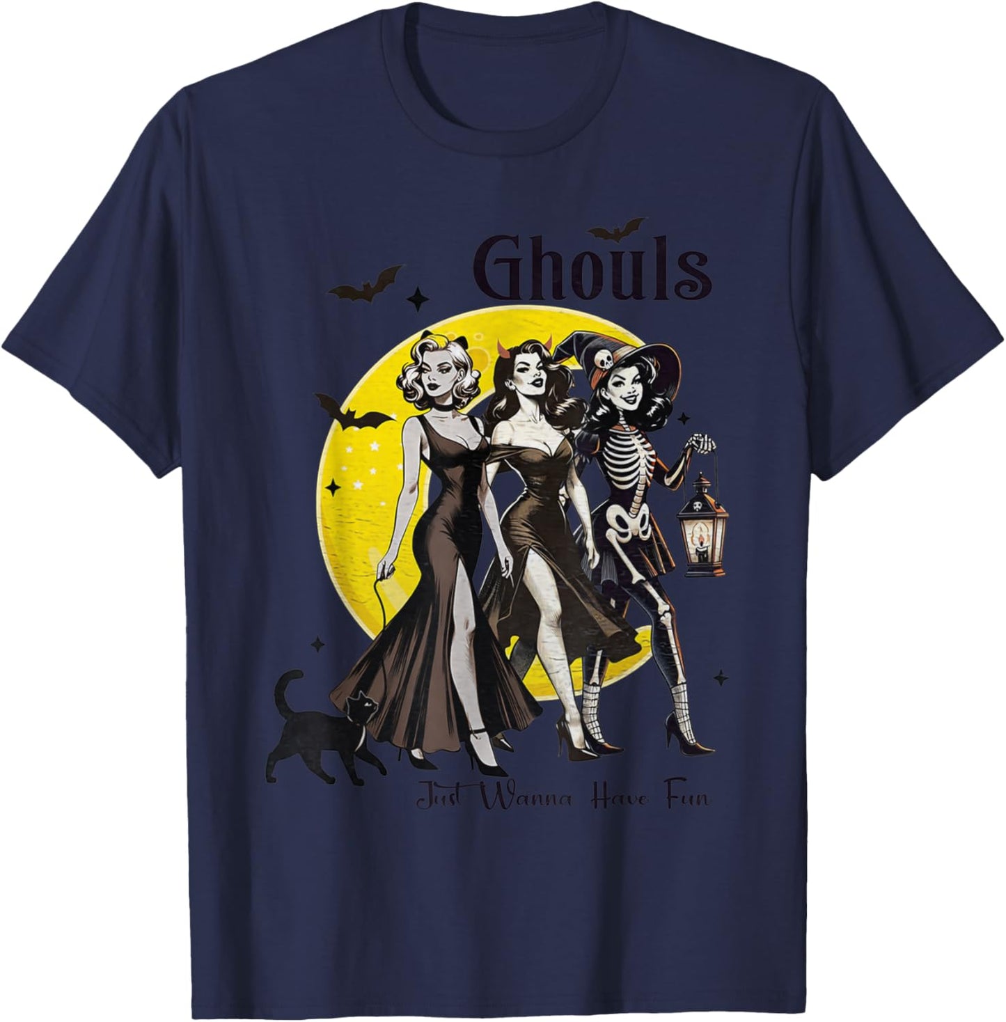 Ghouls Just Wanna Have Fun Women Funny Halloween T-Shirt - T-Shirt | Navy