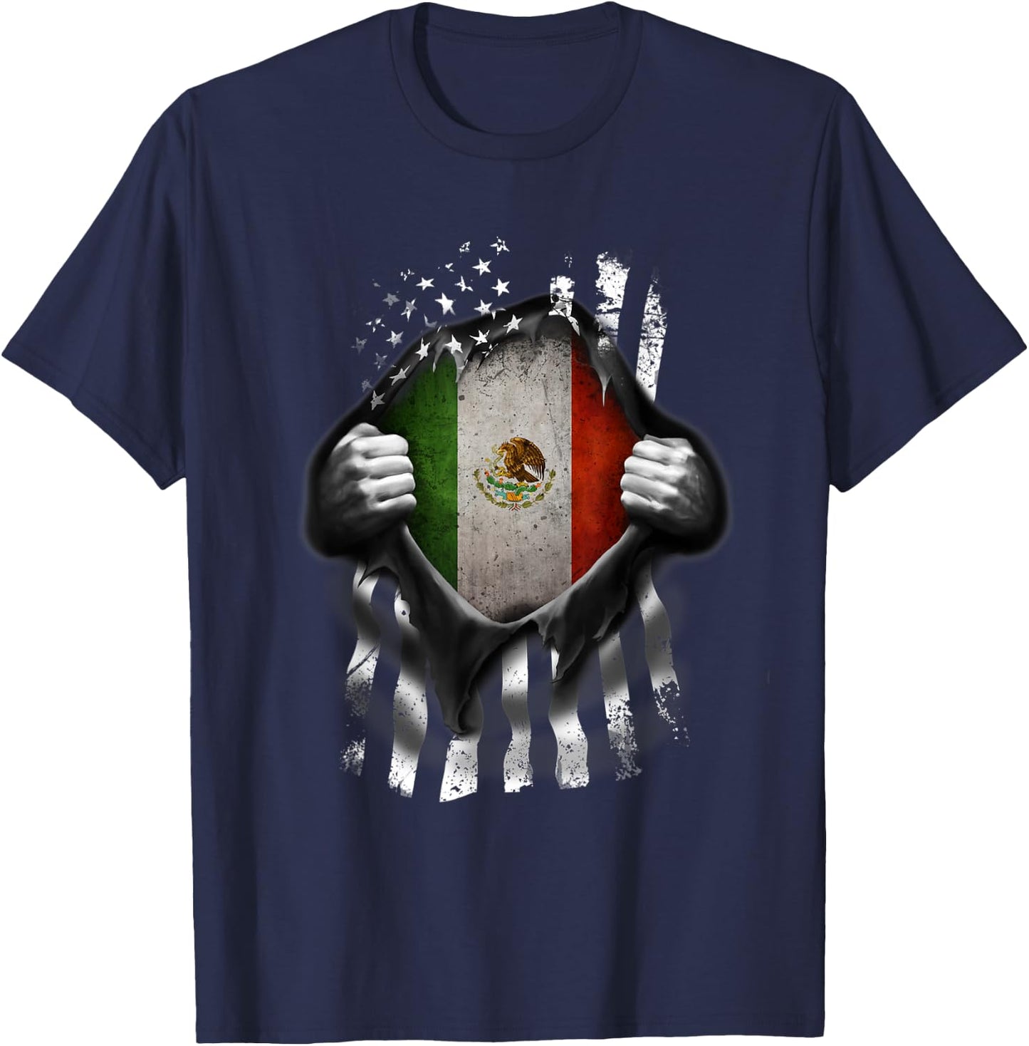 Mexico USA Flag Mexican American Kids Men T-Shirt - T-Shirt | Navy