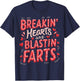 Funny Heart Breaking Hearts Blasting Farts Valentines Day T-Shirt - T-Shirt | Navy