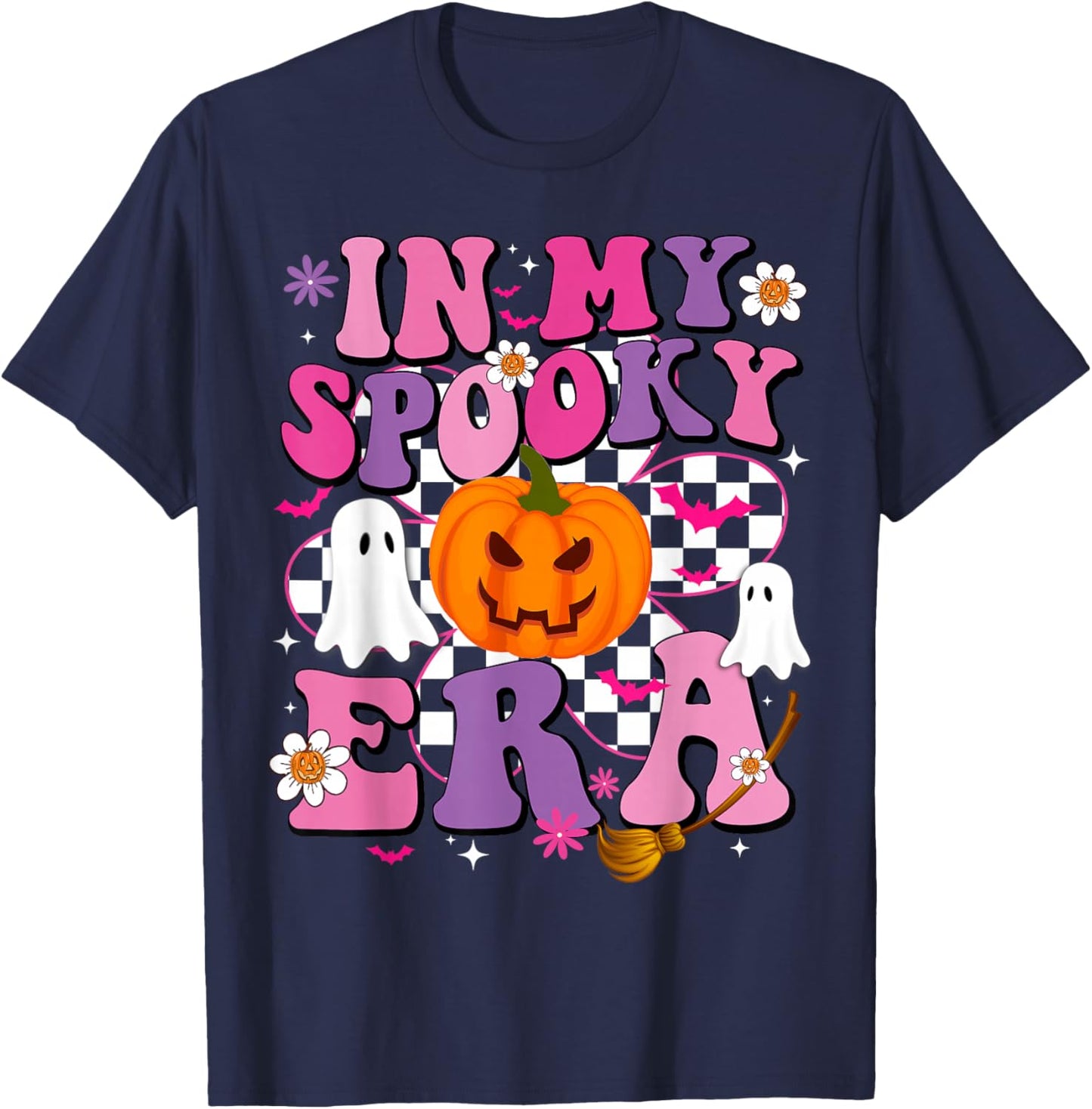 In My Spooky Era Pumpkin Spooky Women Kids Halloween T-Shirt - T-Shirt | Navy