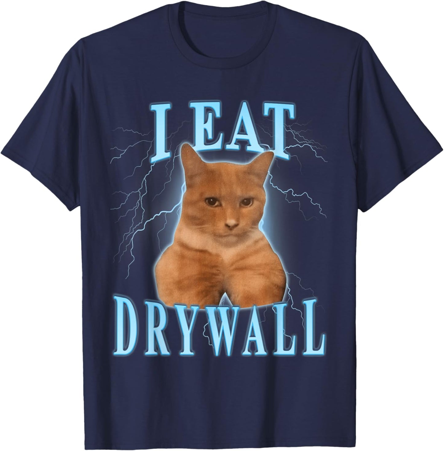 I eat drywall Cat Men Women Kids T-Shirt - T-Shirt | Navy