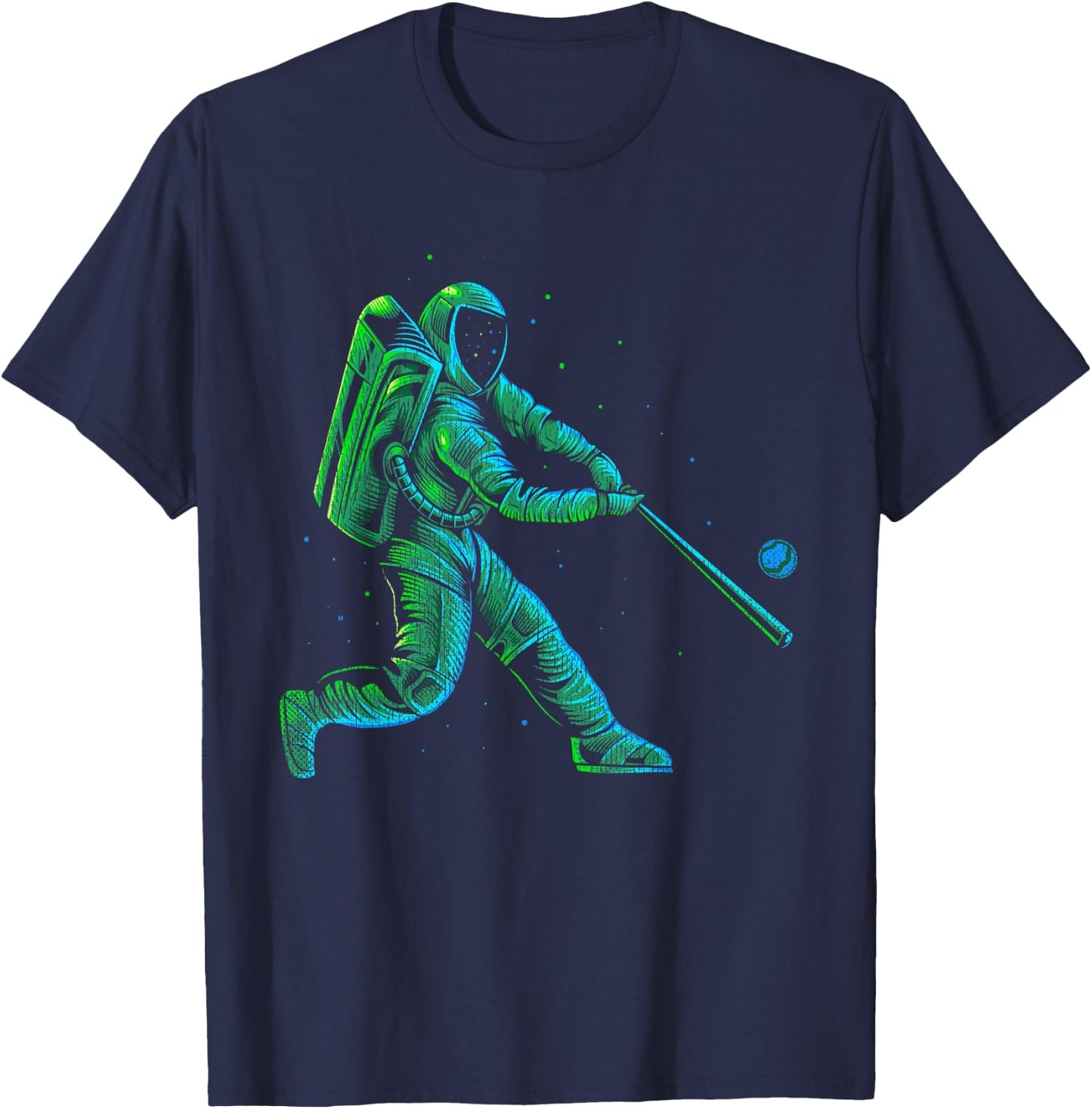 Funny Astronaut Baseball Merch Kids Space Baseball T-Shirt - T-Shirt | Navy