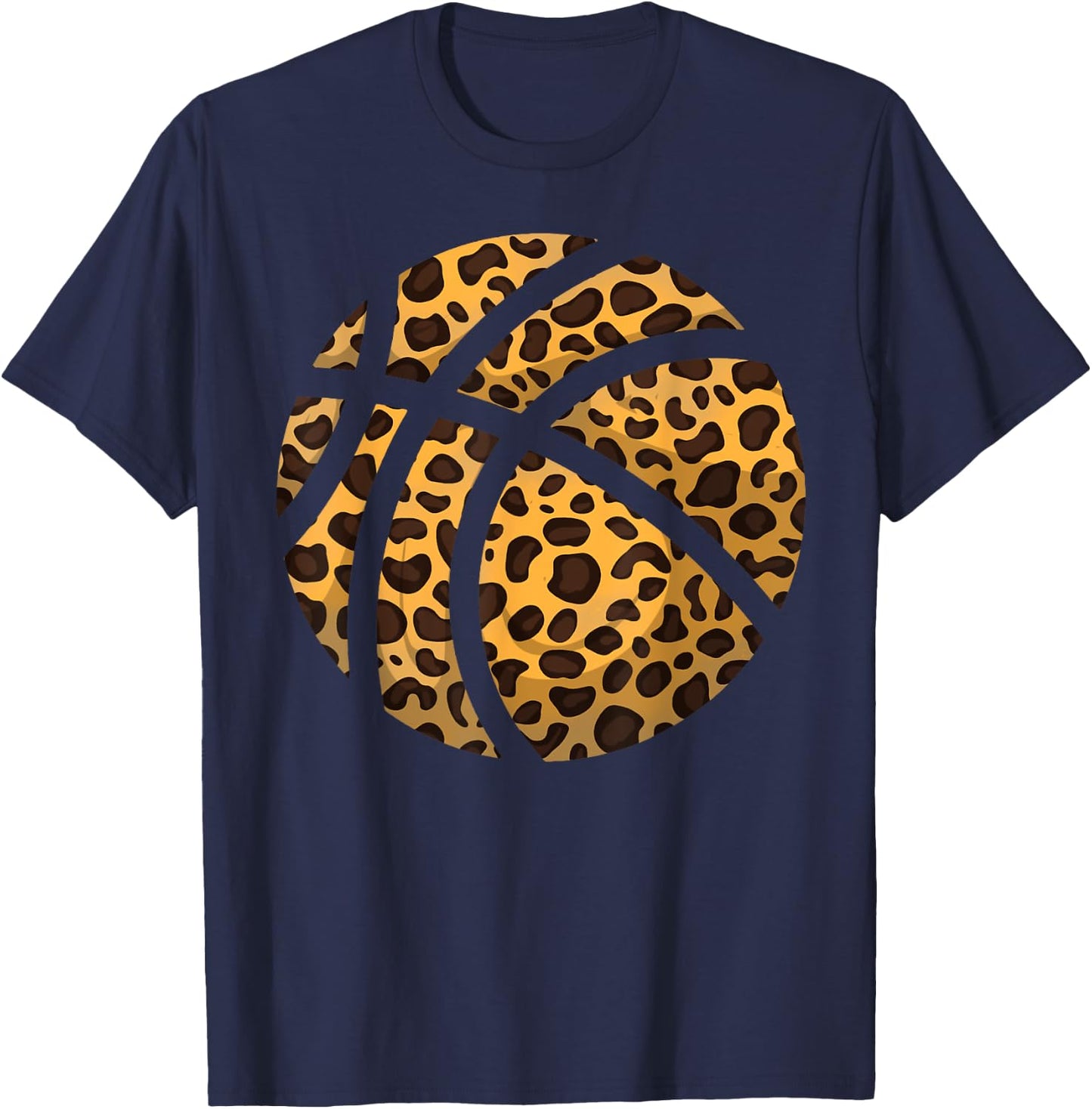 Funny Leopard Print Basketball Gift | Cool Best Team Lovers T-Shirt - T-Shirt | Navy