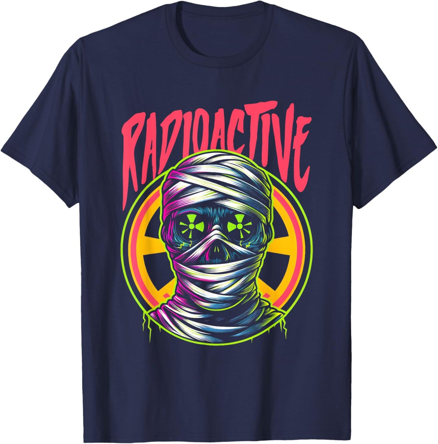 Radioactive Mummy - Vintage Spooky Monster Halloween Costume T-Shirt - T-Shirt | Navy