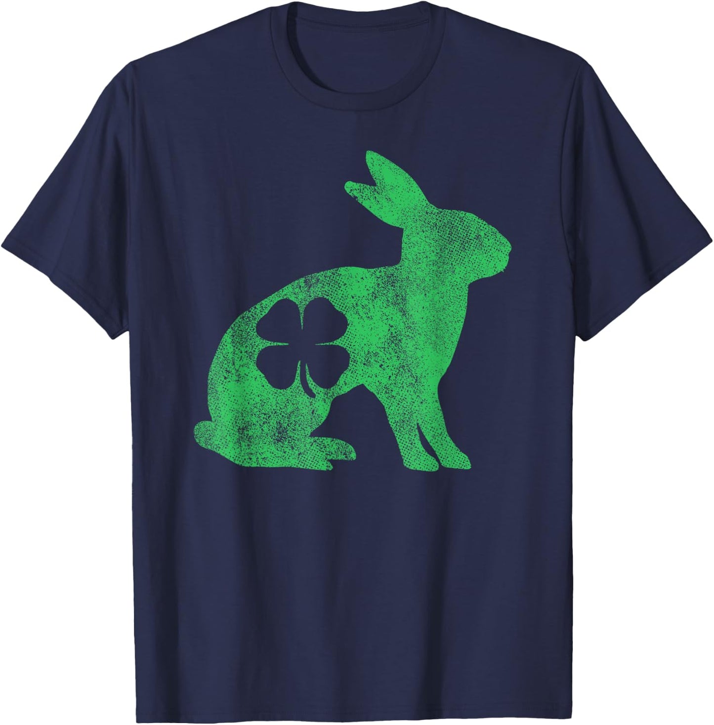 St. Patrick's Day Rabbit Bunny Irish Green Shamrock Gift T-Shirt - T-Shirt | Navy