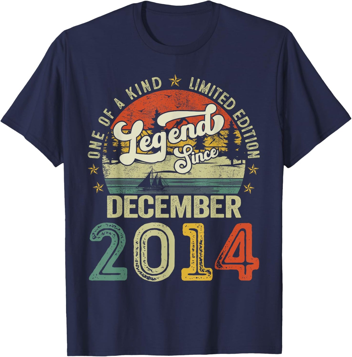Legends Since December 2014 Vintage Retro 10th Birthday Boys T-Shirt - T-Shirt | Navy